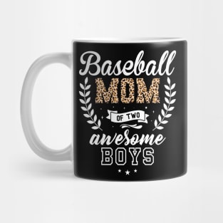 Proud Mom Of Two Awesome Boys Mother Leopard Mother's Day Mug